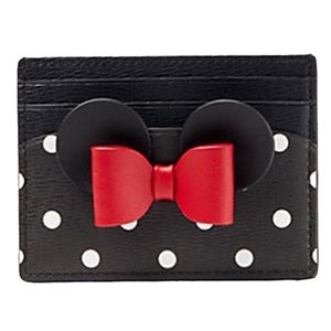 NEW Kate Spade Disney Black New York Minnie Mouse Leather Card Holder Wallet